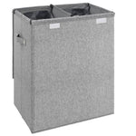 Sammenleggbar Vaskekurv Grå 51X34,5X59 Cm Imitert Linstoff