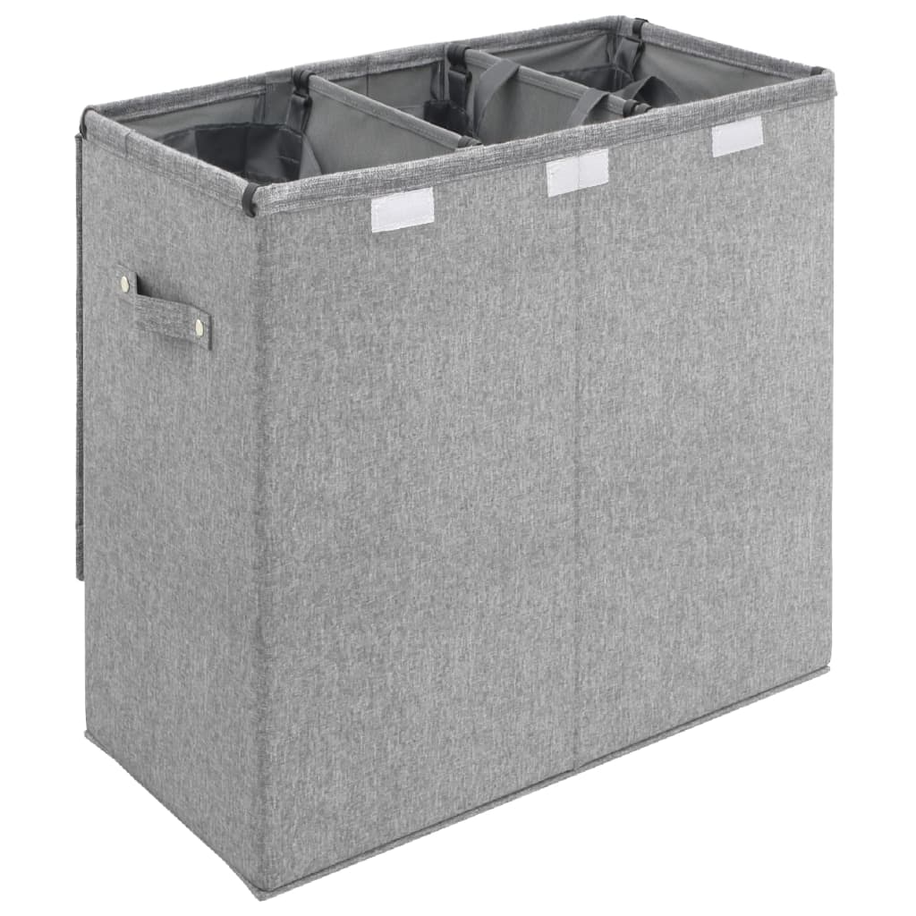 Sammenleggbar Vaskekurv Grå 64,5X34,5X59 Cm Imitert Linstoff