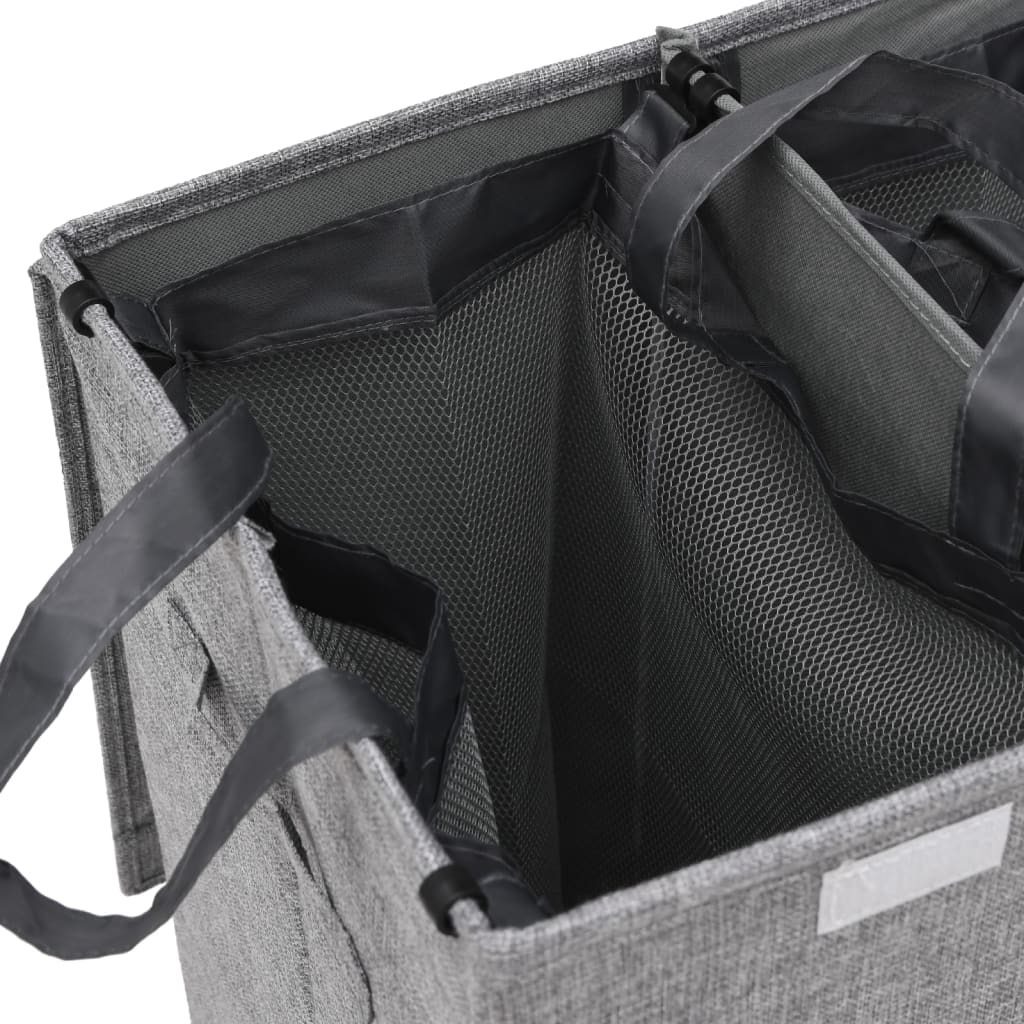 Sammenleggbar Vaskekurv Grå 64,5X34,5X59 Cm Imitert Linstoff