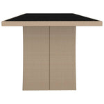 Hagebord Med Glassplate Beige Polyrotting Og Herdet Glass