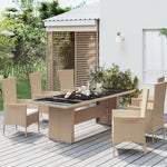 Hagebord Med Glassplate Beige Polyrotting Og Herdet Glass