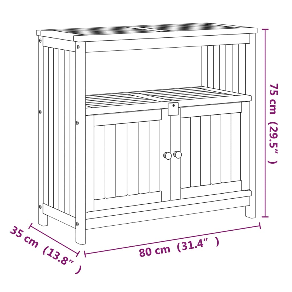Hagekonsollbord 80X35X75 Cm Heltre Akasie