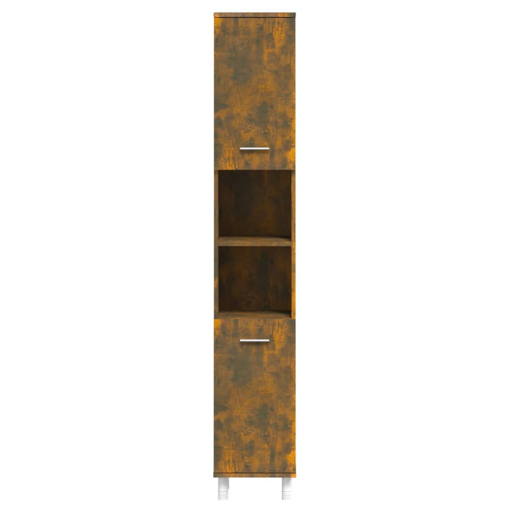 Baderomsskap Røkt Eik 30X30X179 Cm Konstruert Tre