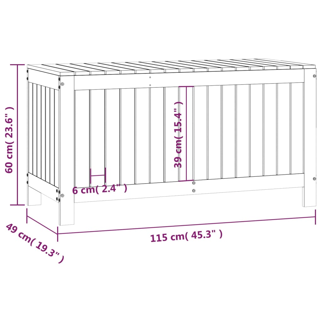 Putekasse Hvit 115X49X60 Cm Heltre Furu