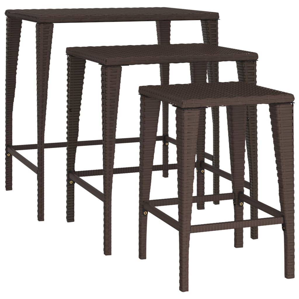 Stablebord 3 Stk Brun Polyrotting