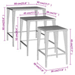 Stablebord 3 Stk Brun Polyrotting