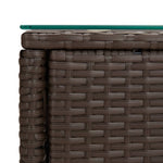 Sidebord Brun 53X37X48 Cm Polyrotting Og Herdet Glass