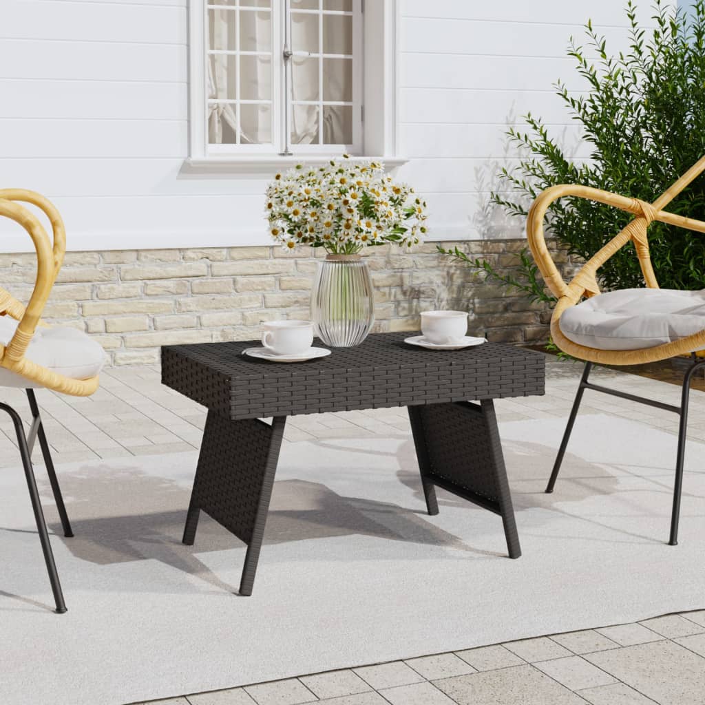Sammenleggbart Sidebord Svart 60X40X38 Cm Polyrotting