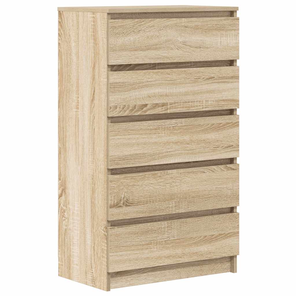 Kommode Sonoma Eik 60X36X103 Cm Konstruert Tre
