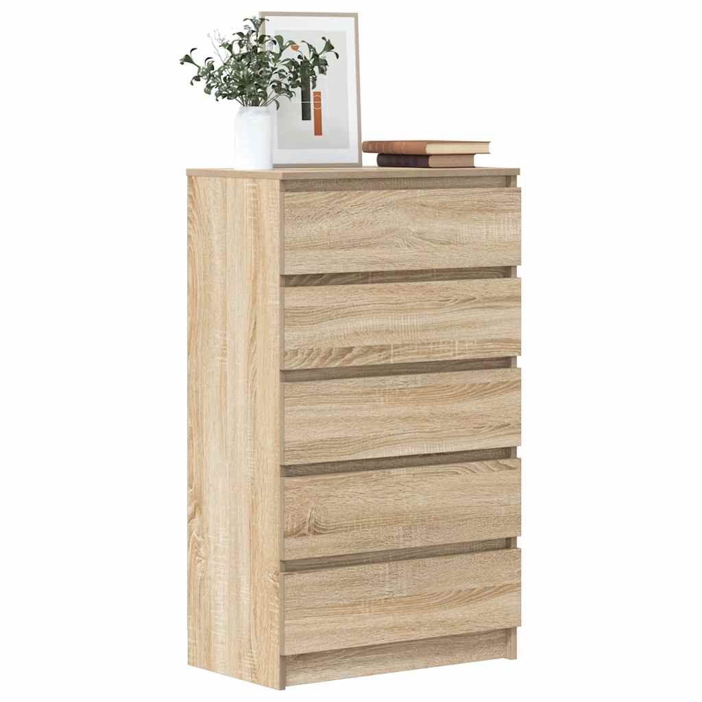 Kommode Sonoma Eik 60X36X103 Cm Konstruert Tre