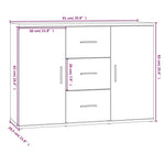 Skjenk Svart 91X29,5X65 Cm Konstruert Tre