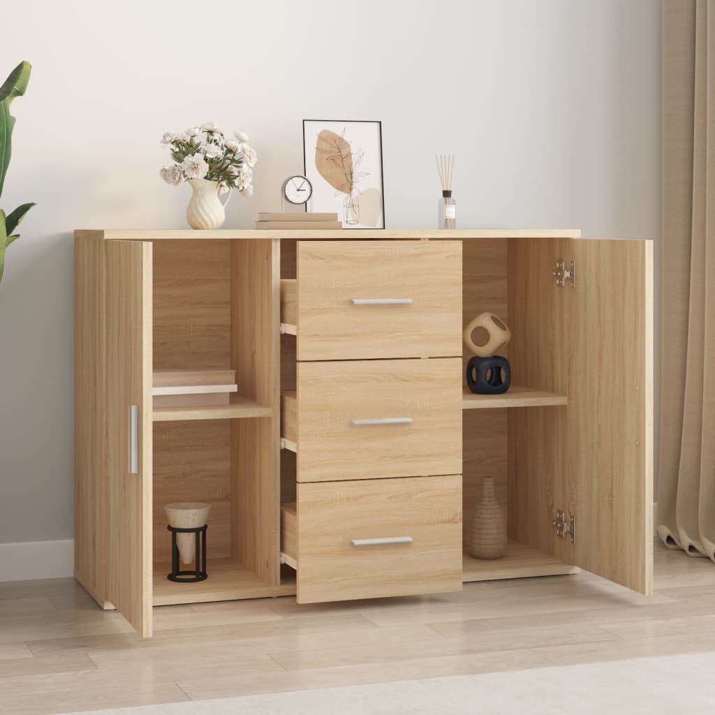 Skjenk Sonoma Eik 91X29,5X65 Cm Konstruert Tre