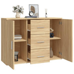 Skjenk Sonoma Eik 91X29,5X65 Cm Konstruert Tre
