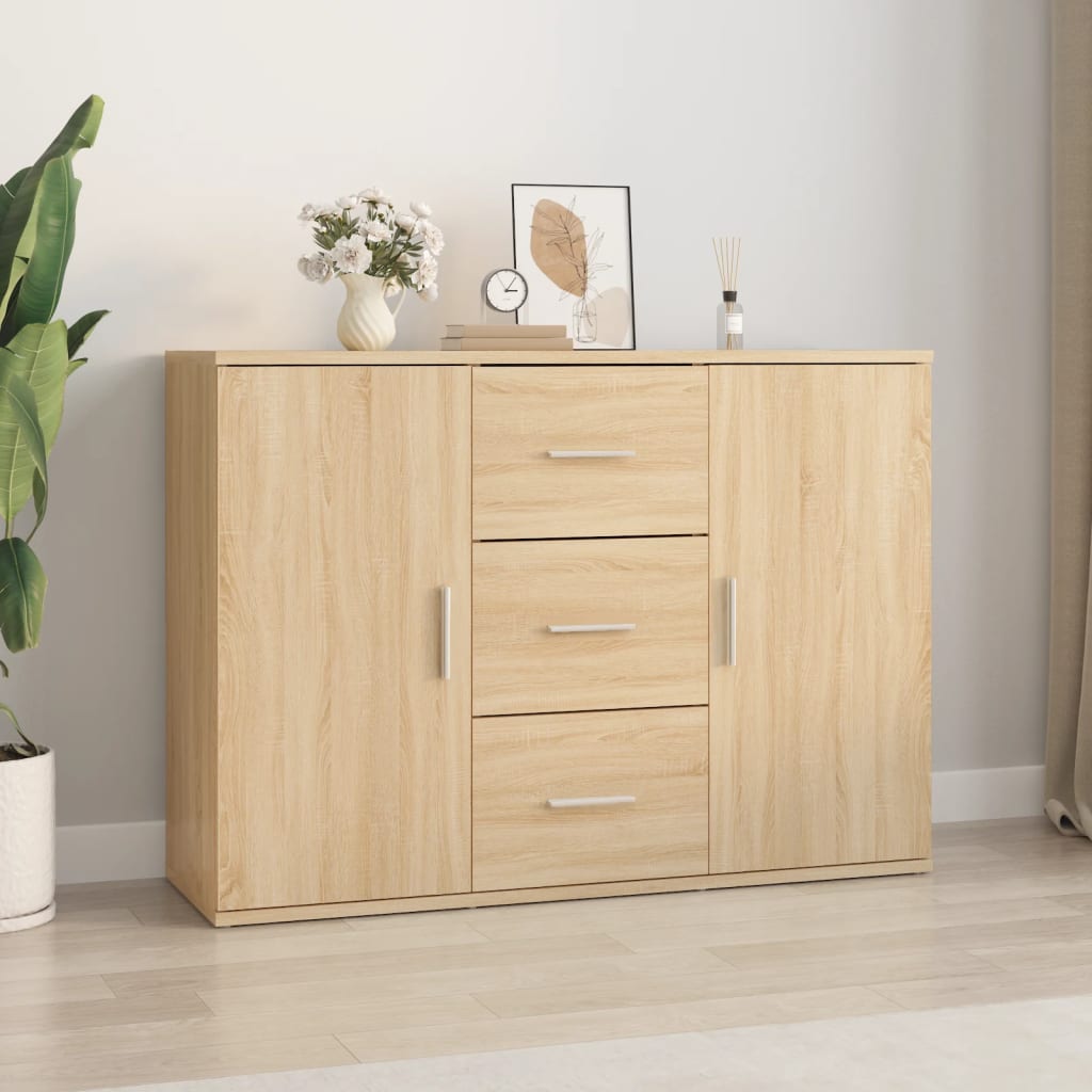 Skjenk Sonoma Eik 91X29,5X65 Cm Konstruert Tre