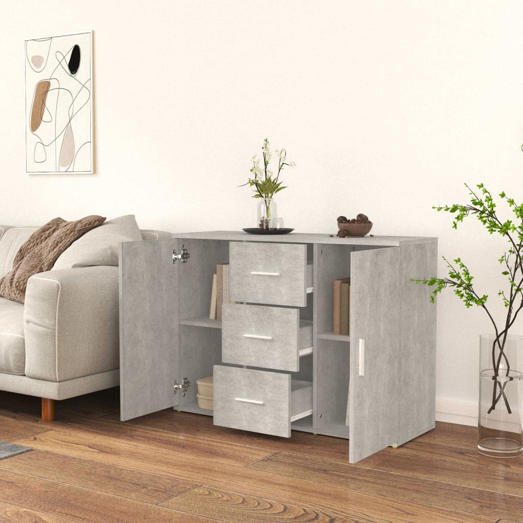 Skjenk Betonggrå 91X29,5X65 Cm Konstruert Tre