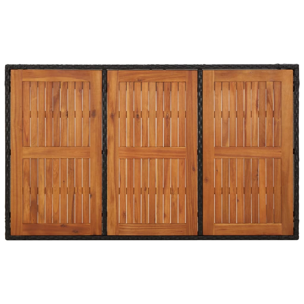 Hagebord Med Treplate Svart 150X90X75 Cm Polyrotting