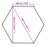 Popup Telt Med Sidevegger Sekskantet 3,6X3,1 M Gråbrun 220G/M²