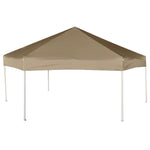 Popup Telt Med Sidevegger Sekskantet 3,6X3,1 M Gråbrun 220G/M²