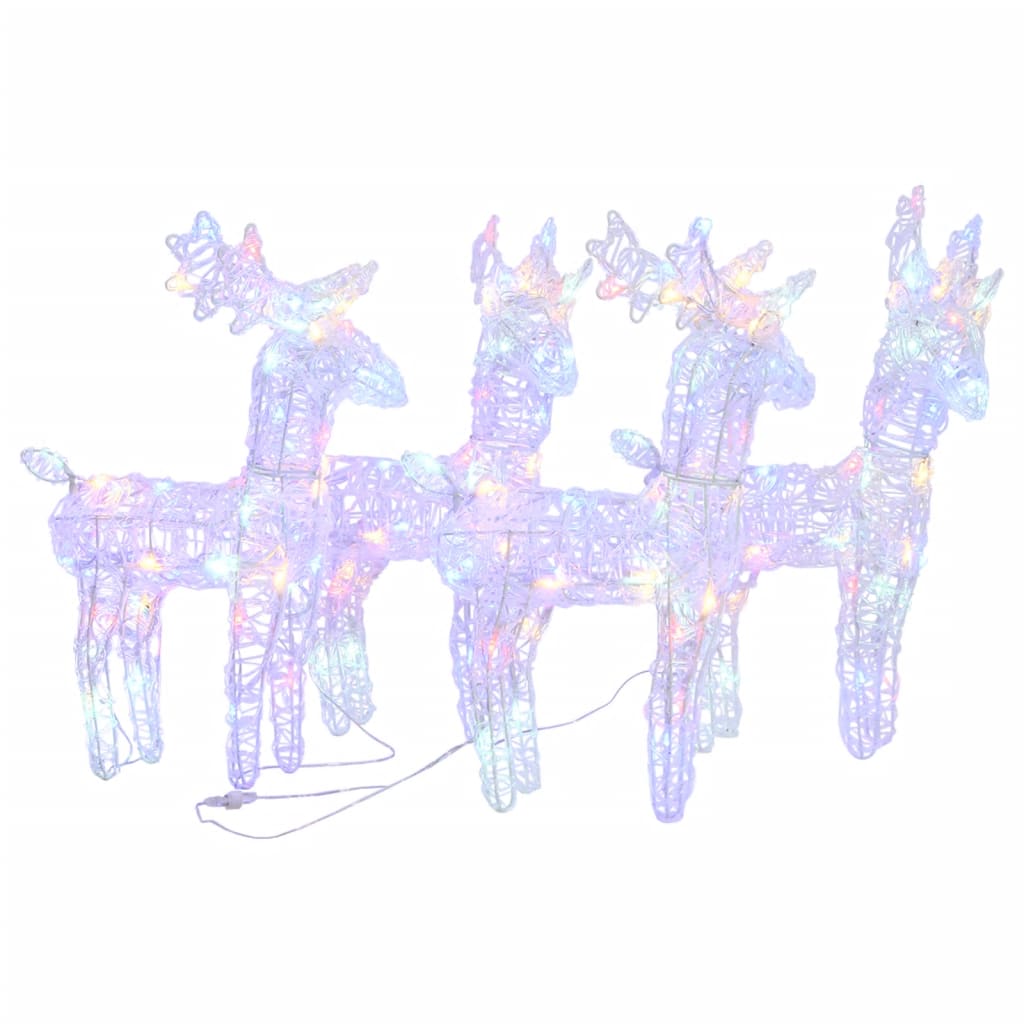 Julereinsdyr 4 Stk Flerfarget 160 Led Akryl
