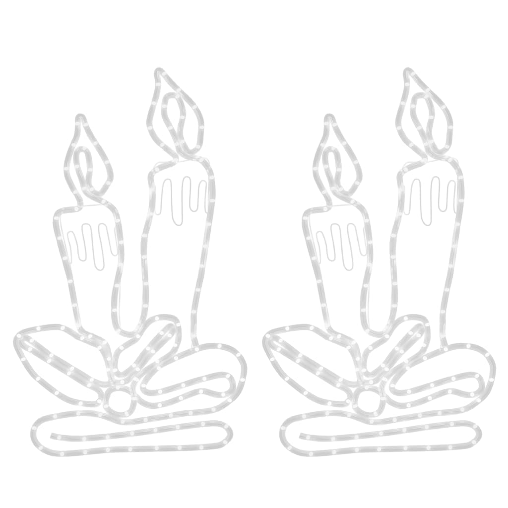 Levende Lys Julefigurer Med 144 Led 2 Stk 70X42 Cm