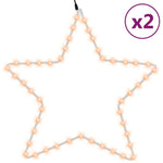 Julestjernefigurer Med 48 Led 2 Stk Varmhvit 56 Cm