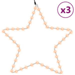 Julestjernefigurer Med 48 Led 3 Stk Varmhvit 56 Cm