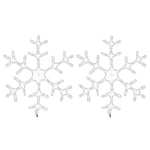 Julesnøfnuggfigurer Med Led 2 Stk Varmhvit 59X59 Cm