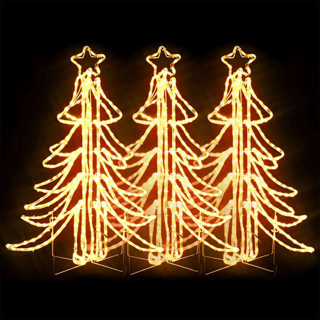 Sammenleggbare Led-Juletrefigurer 3 Stk Varmhvit 87X87X93 Cm