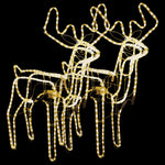 Julereinsdyrfigurer Med Bevegelige Hoder 2 Stk Varmhvit