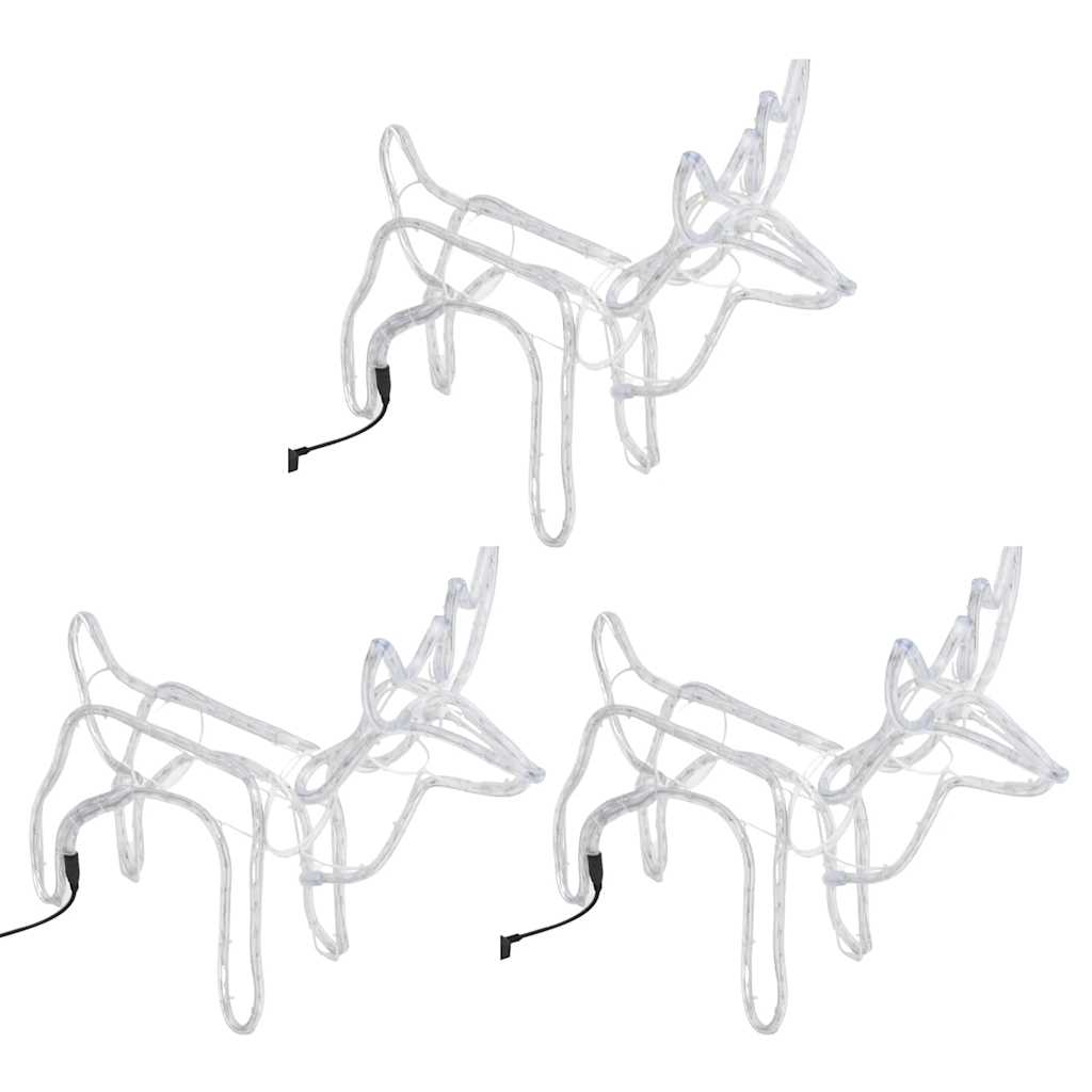 Julereinsdyrfigurer 3 Stk Kaldhvit 60X30X60 Cm