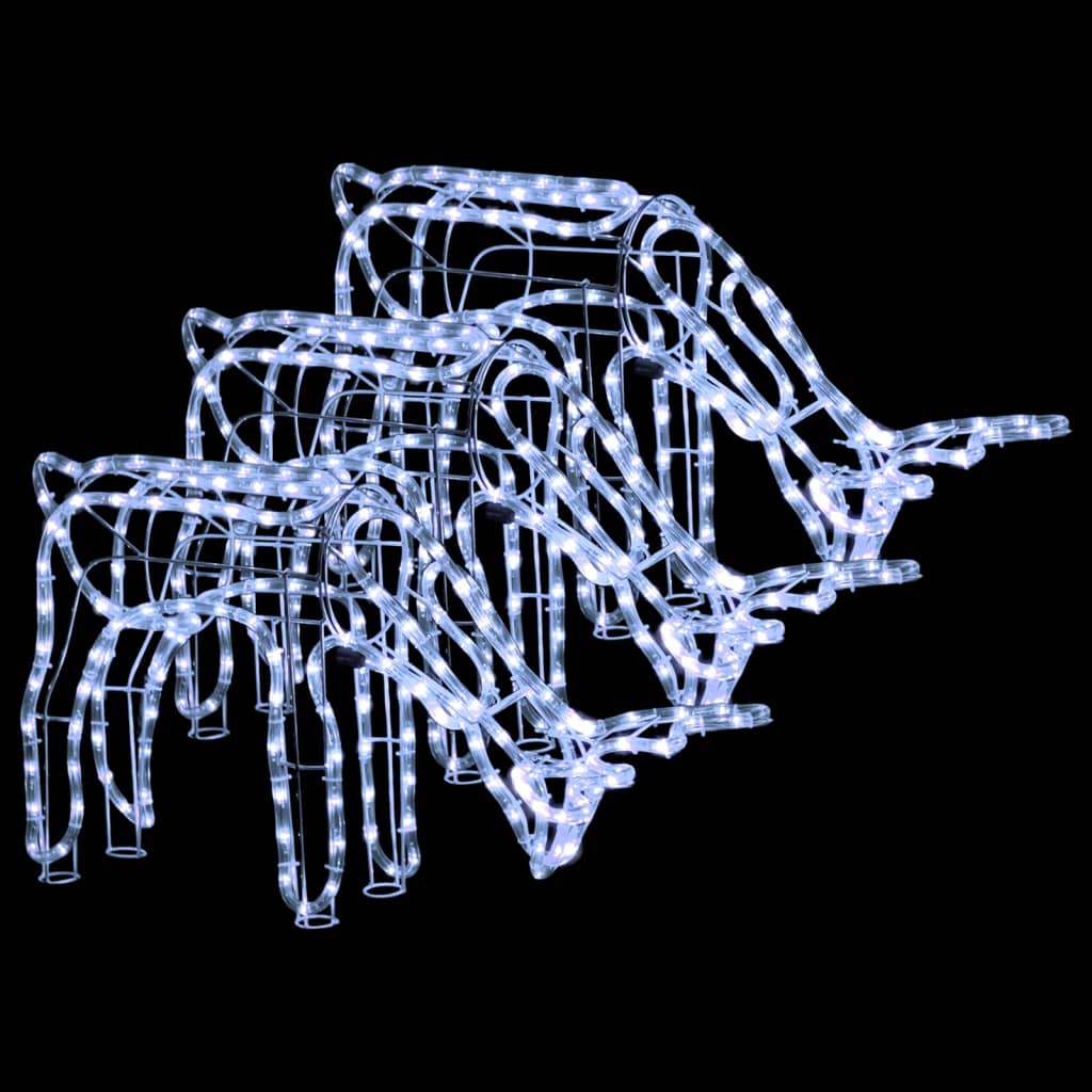 Julereinsdyrfigurer 3 Stk Kaldhvit 73X31X45 Cm