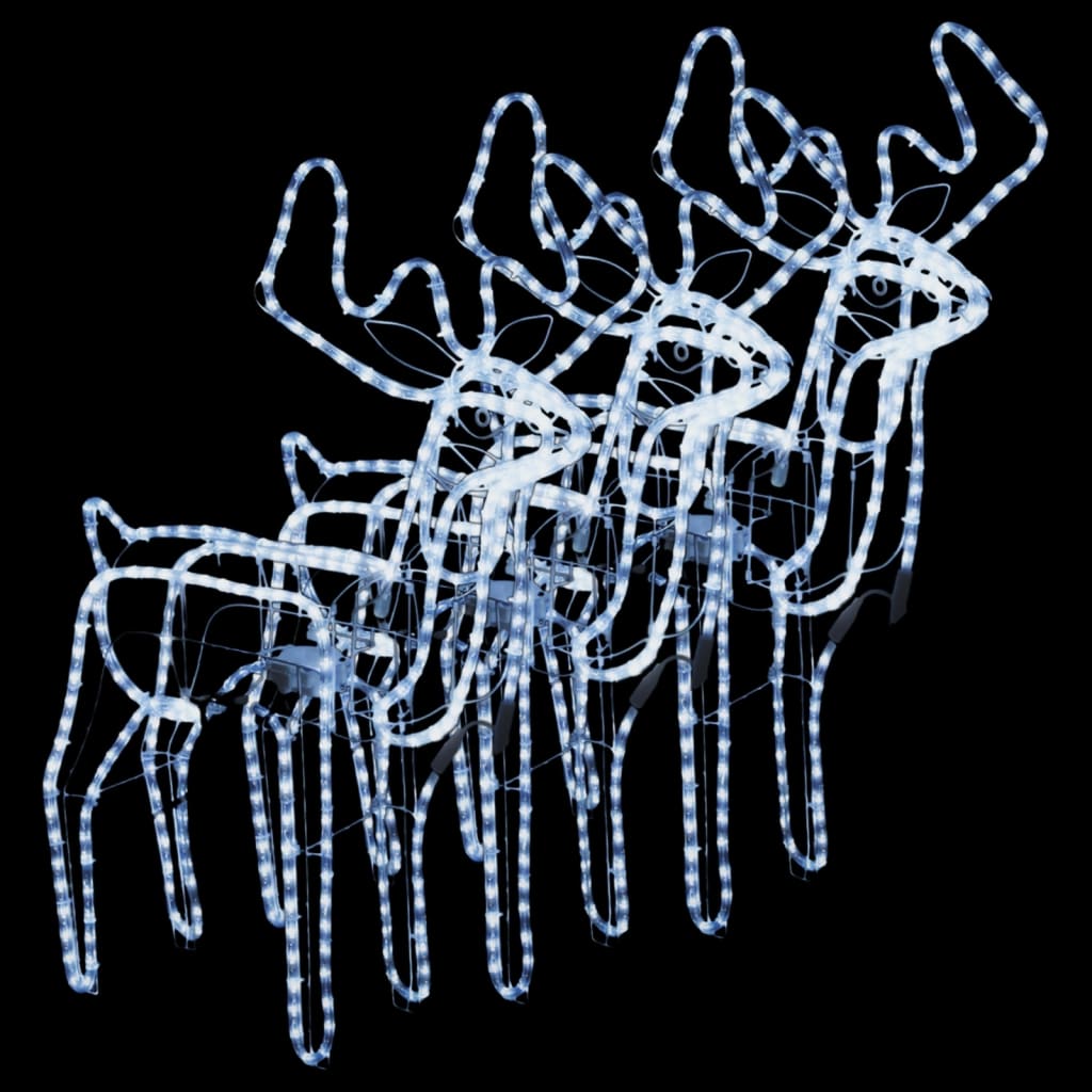 Julereinsdyrfigurer Bevegelige Hoder 3 Stk Kaldhvit 76X42X87 Cm