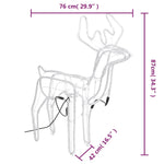 Julereinsdyrfigurer Bevegelige Hoder 3 Stk Kaldhvit 76X42X87 Cm