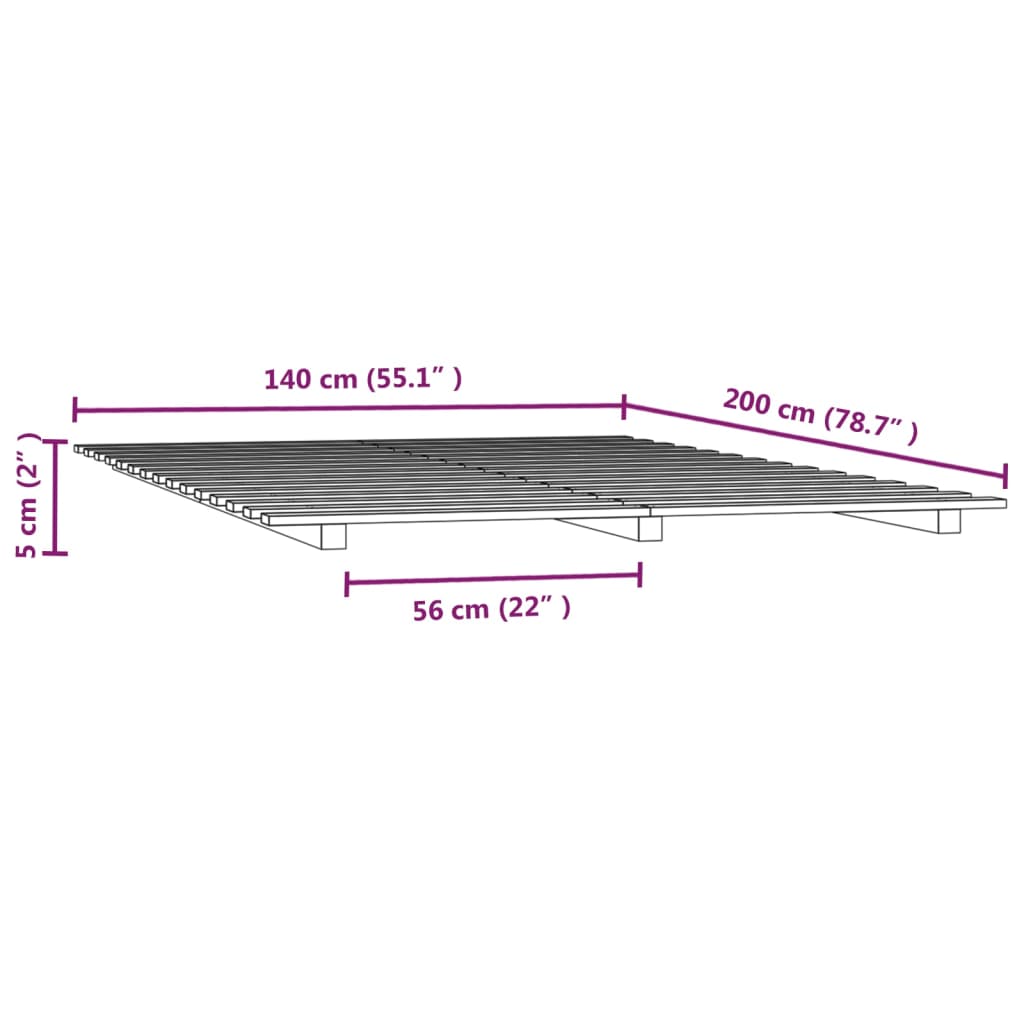 Sengeramme 140X200 Cm Heltre Furu