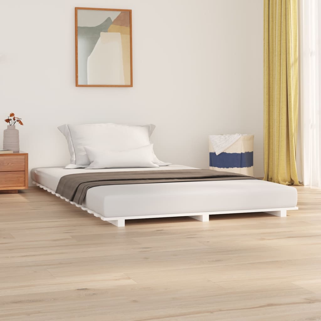 Sengeramme Hvid 150X200 Cm Heltre Furu