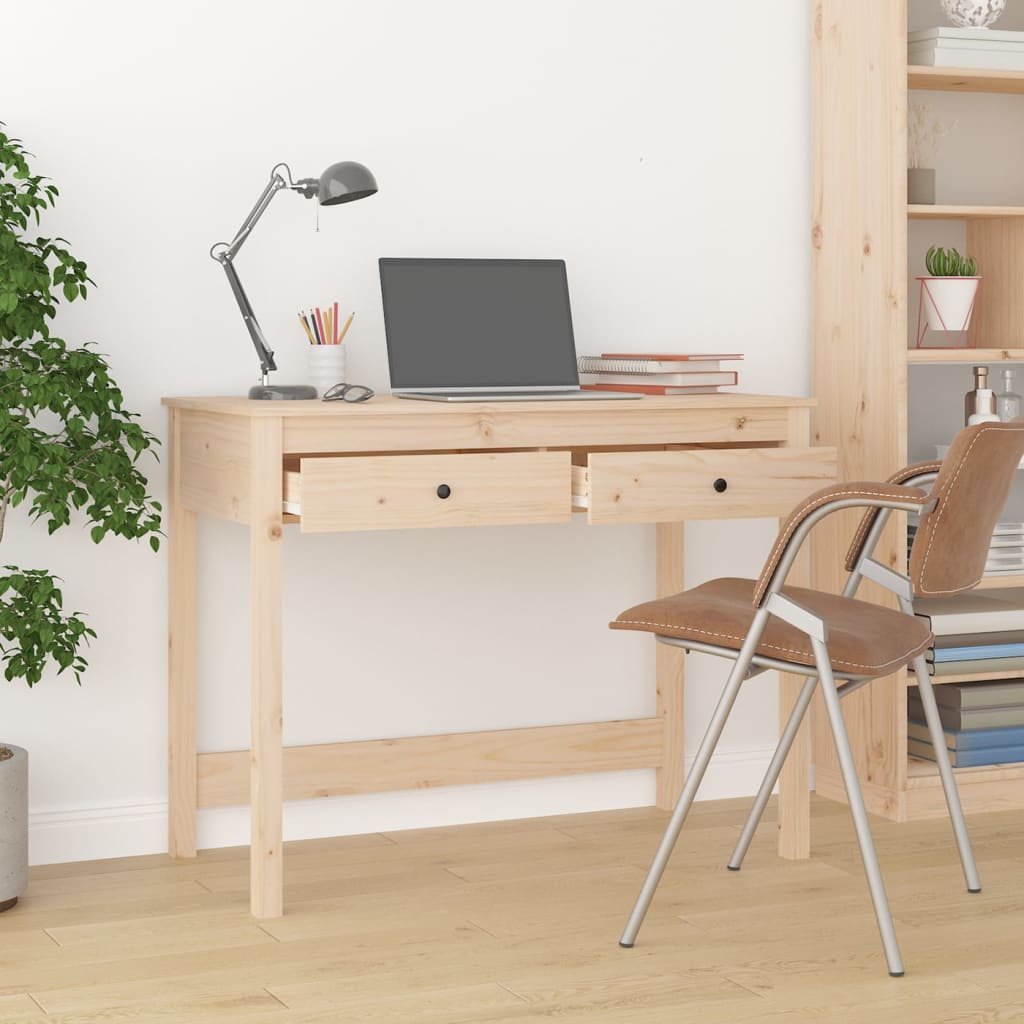 Skrivebord Med Skuffer 100X50X78 Cm Heltre Furu