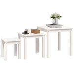 Stablebord 3 Stk Hvit Heltre Furu