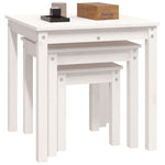 Stablebord 3 Stk Hvit Heltre Furu