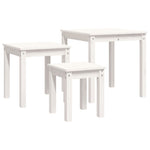 Stablebord 3 Stk Hvit Heltre Furu