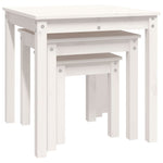 Stablebord 3 Stk Hvit Heltre Furu