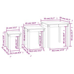 Stablebord 3 Stk Hvit Heltre Furu