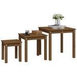 Stablebord 3 Stk Honningbrun Heltre Furu