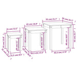 Stablebord 3 Stk Honningbrun Heltre Furu
