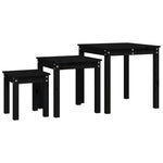 Stablebord 3 Stk Svart Heltre Furu