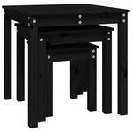 Stablebord 3 Stk Svart Heltre Furu