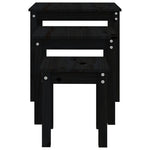 Stablebord 3 Stk Svart Heltre Furu