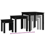 Stablebord 3 Stk Svart Heltre Furu
