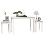 Stablebord 3 Stk Hvit Heltre Furu
