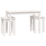 Stablebord 3 Stk Hvit Heltre Furu