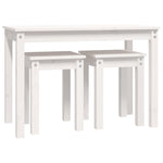 Stablebord 3 Stk Hvit Heltre Furu